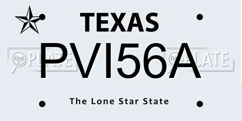 PVI56A Texas License Plate