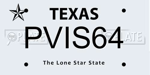 PVIS64 Texas License Plate
