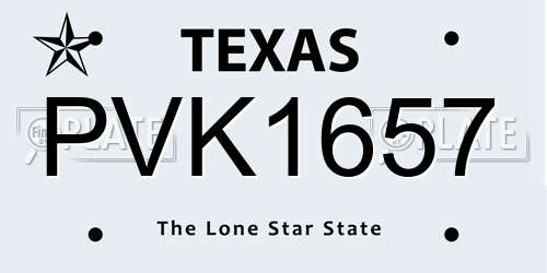 PVK1657 Texas License Plate