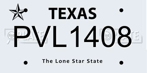 PVL1408 Texas License Plate
