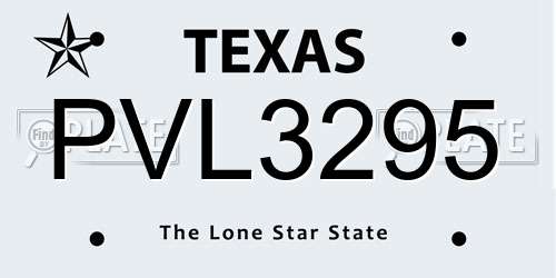 PVL3295 Texas License Plate