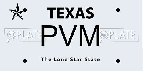 PVM Texas License Plate