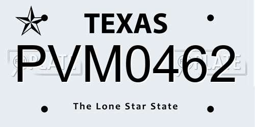 PVM0462 Texas License Plate
