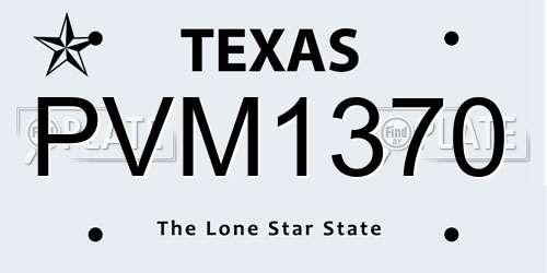 PVM1370 Texas License Plate