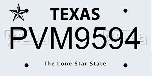 PVM9594 Texas License Plate