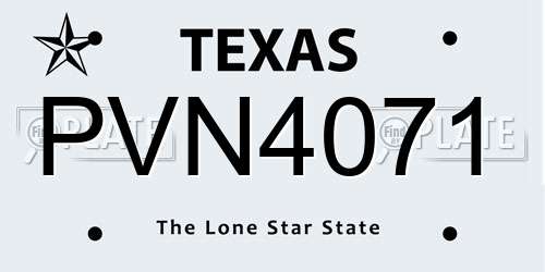 PVN4071 Texas License Plate