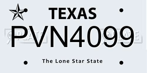 PVN4099 Texas License Plate