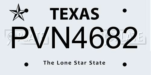 PVN4682 Texas License Plate