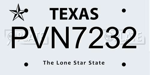 PVN7232 Texas License Plate