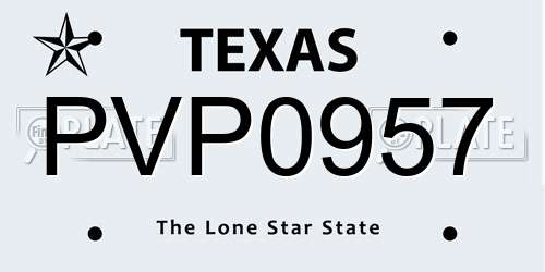 PVP0957 Texas License Plate
