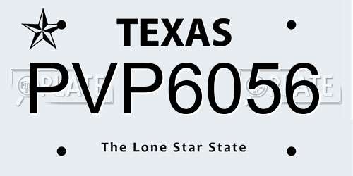 PVP6056 Texas License Plate