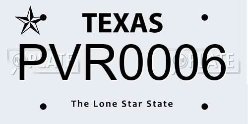 PVR0006 Texas License Plate