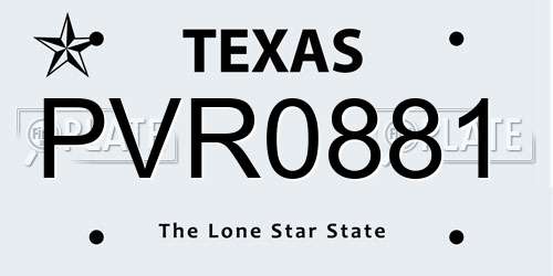 PVR0881 Texas License Plate