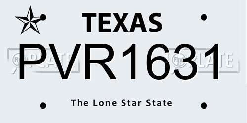PVR1631 Texas License Plate