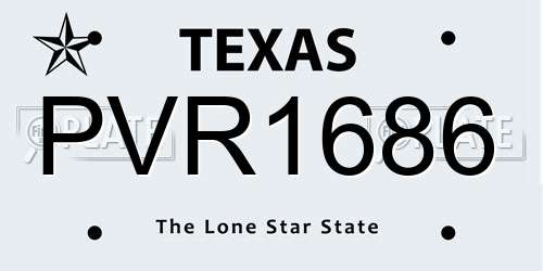 PVR1686 Texas License Plate