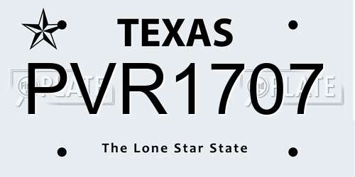 PVR1707 Texas License Plate