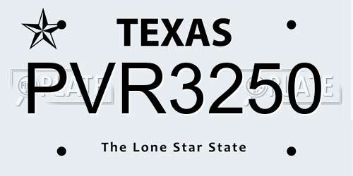 PVR3250 Texas License Plate