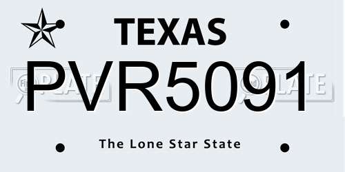 PVR5091 Texas License Plate