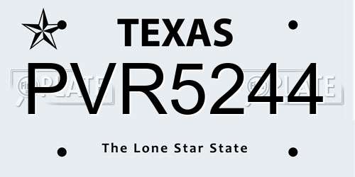 PVR5244 Texas License Plate