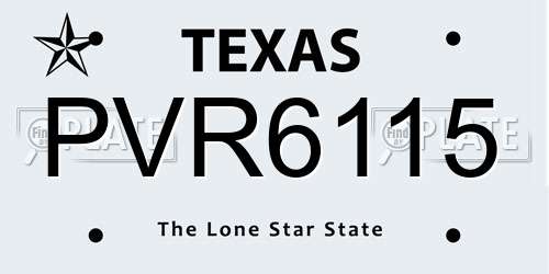 PVR6115 Texas License Plate