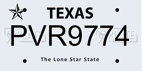 PVR9774 Texas License Plate