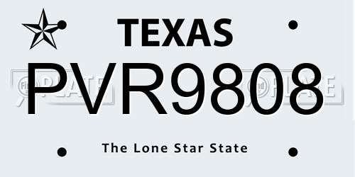 PVR9808 Texas License Plate