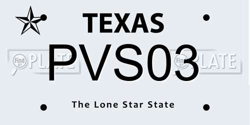 PVS03 Texas License Plate