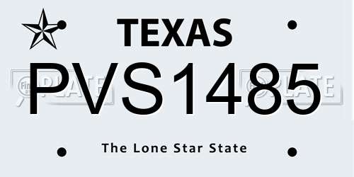 PVS1485 Texas License Plate