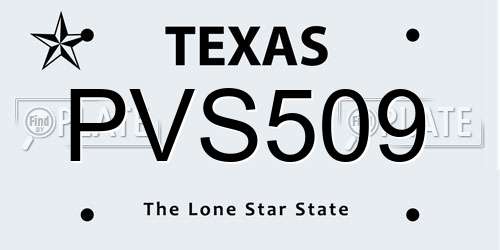 PVS509 Texas License Plate