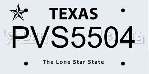 PVS5504 Texas License Plate