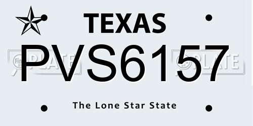 PVS6157 Texas License Plate