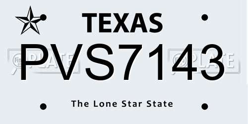 PVS7143 Texas License Plate