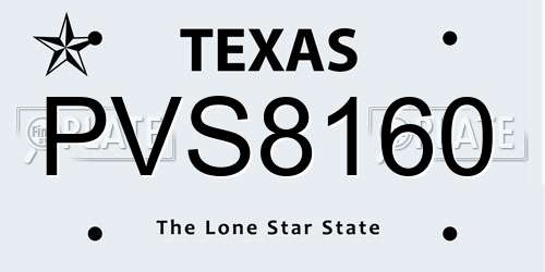 PVS8160 Texas License Plate