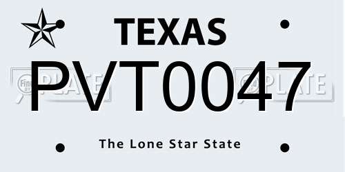 PVT0047 Texas License Plate