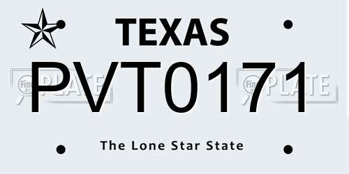 PVT0171 Texas License Plate