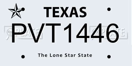PVT1446 Texas License Plate