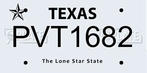 PVT1682 Texas License Plate