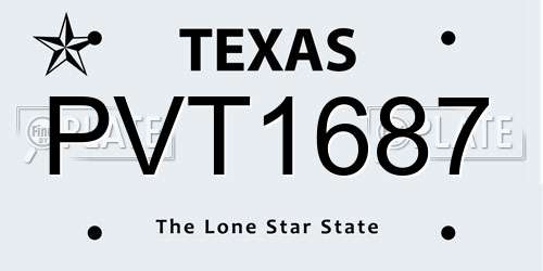 PVT1687 Texas License Plate