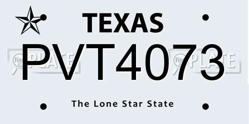 PVT4073 Texas License Plate
