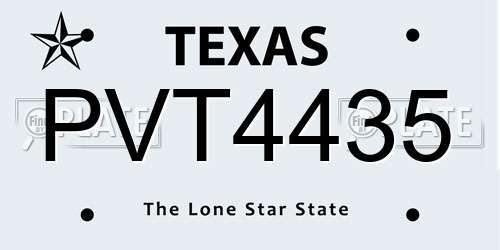 PVT4435 Texas License Plate