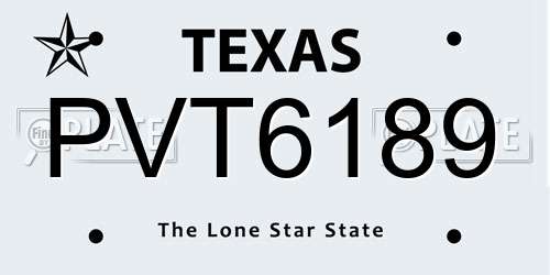 PVT6189 Texas License Plate