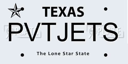PVTJETS Texas License Plate