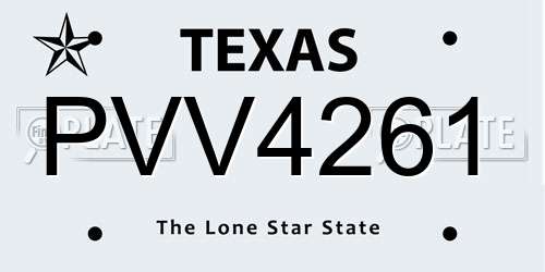 PVV4261 Texas License Plate