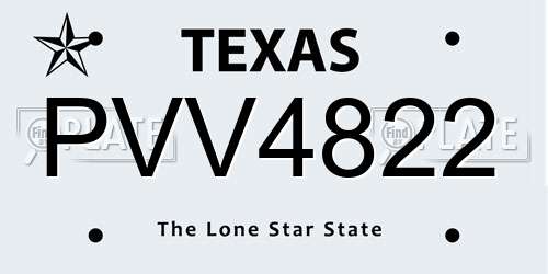 PVV4822 Texas License Plate