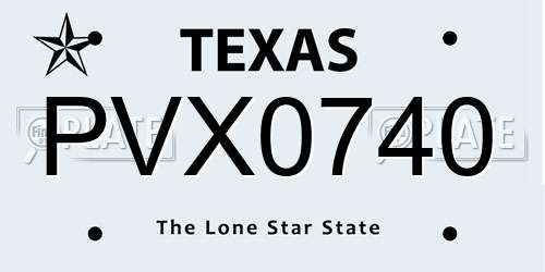 PVX0740 Texas License Plate