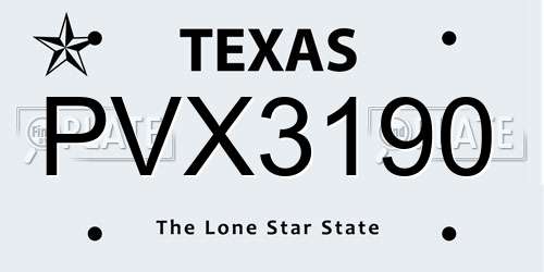 PVX3190 Texas License Plate