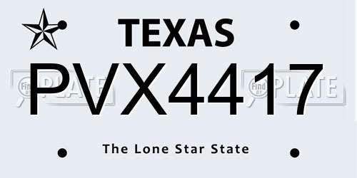 PVX4417 Texas License Plate