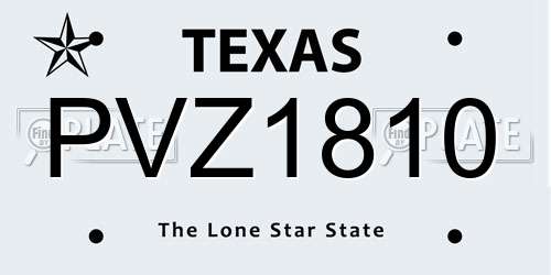 PVZ1810 Texas License Plate