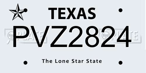 PVZ2824 Texas License Plate