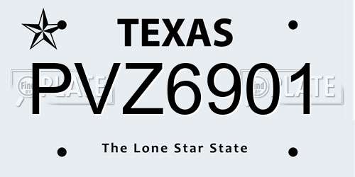 PVZ6901 Texas License Plate